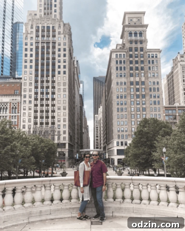 The Best Recipes of 2018 A Year End Roundup 5 A happy couple standing together in downtown Chicago, Illinois, with city buildings in the background