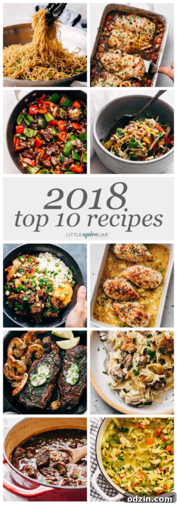 The Best Recipes of 2018 A Year End Roundup 8 A collage featuring ten mouth-watering images of the top 10 recipes from 2018 on Little Spice Jar