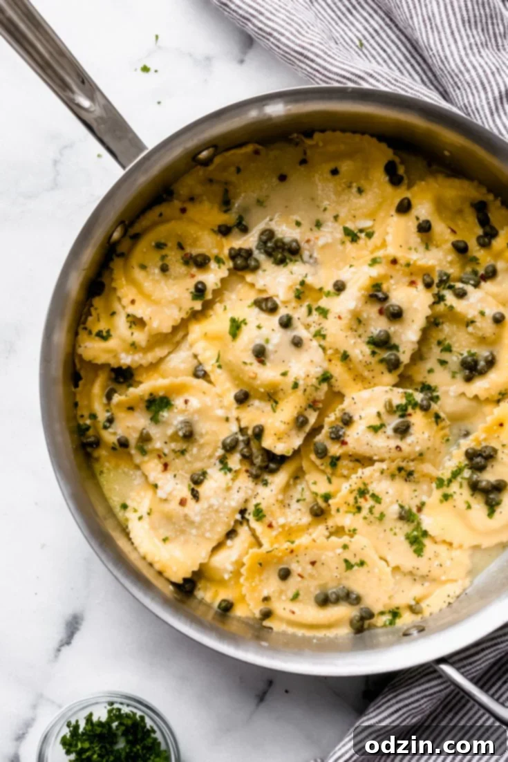 Super Easy Weeknight Ravioli Piccata