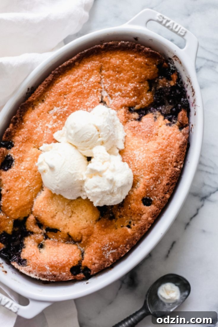 Easy Texas Blueberry Cobbler