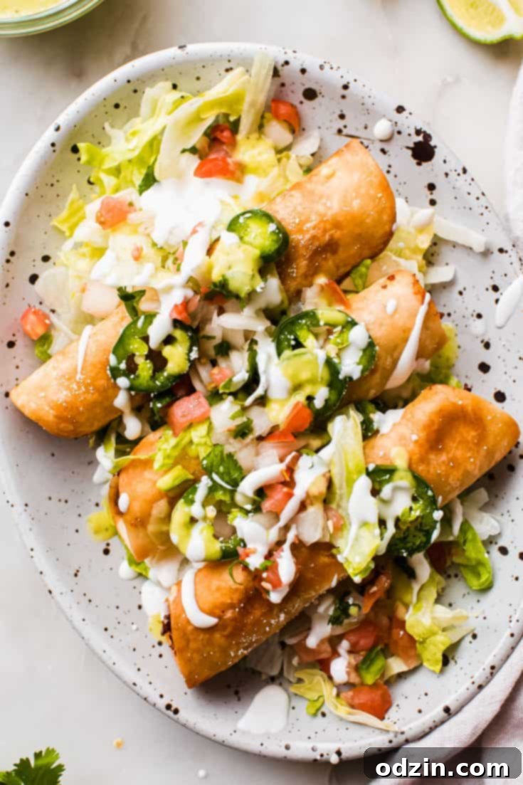 Easy Cheesy Chipotle Chicken Taquitos (Fried or Baked!)