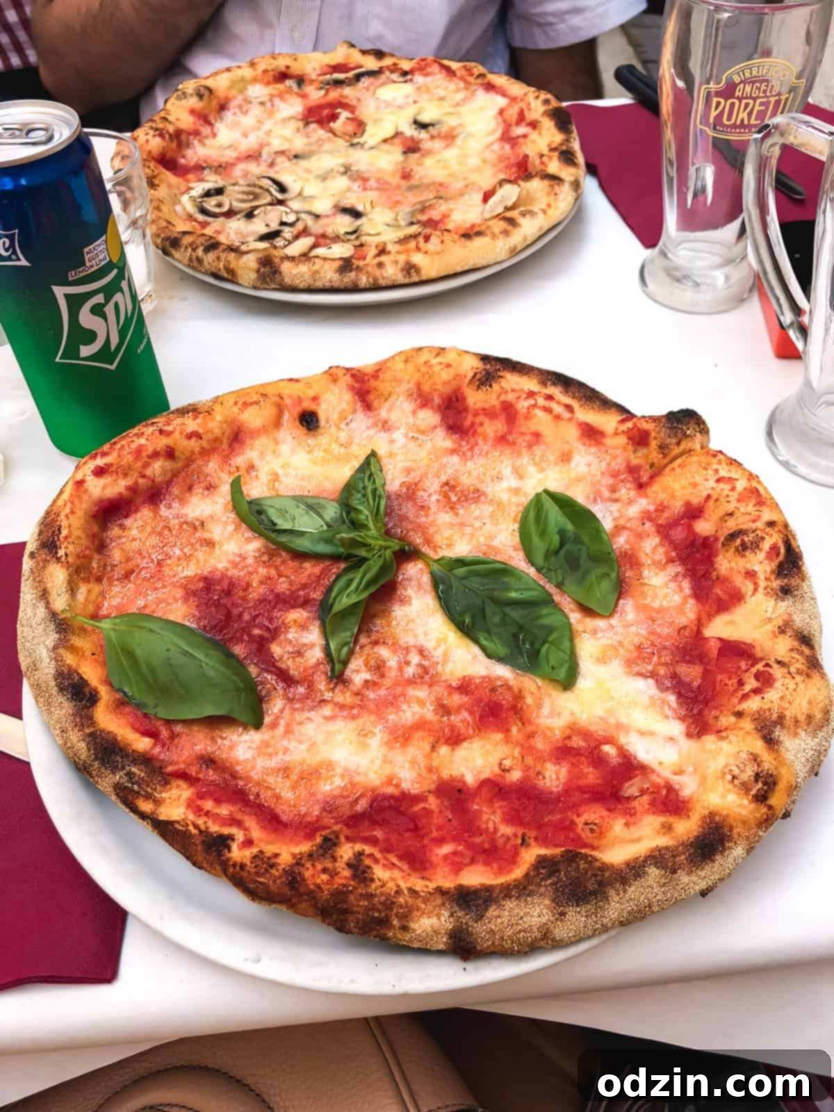 margherita pizza and fungi pizza from Dar Poeta 