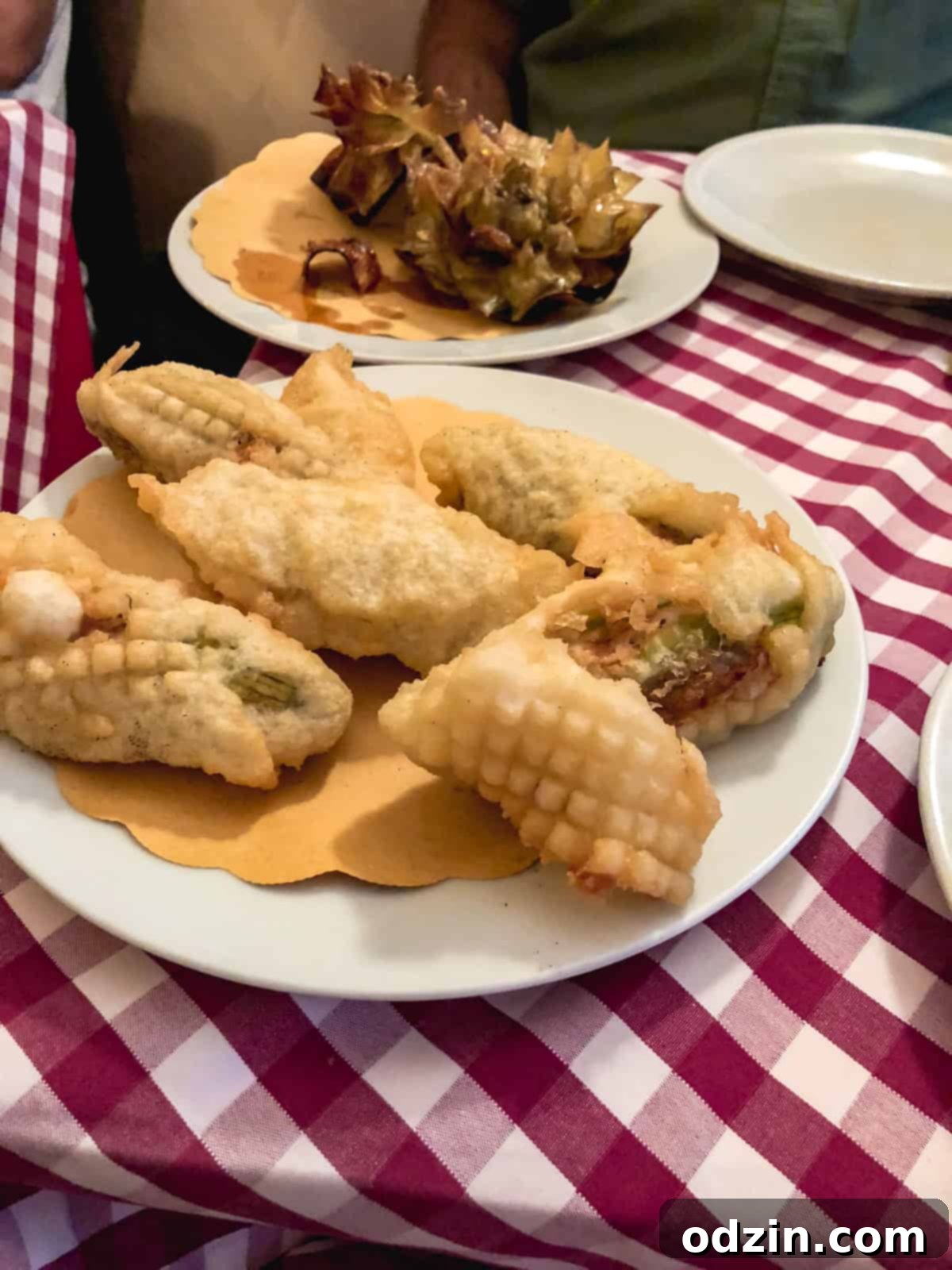fried zucchini blossoms loaded with anchovy from La Botticella