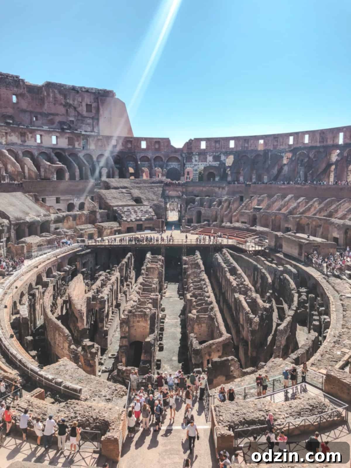 wide shot showing the inside of the Colosseum