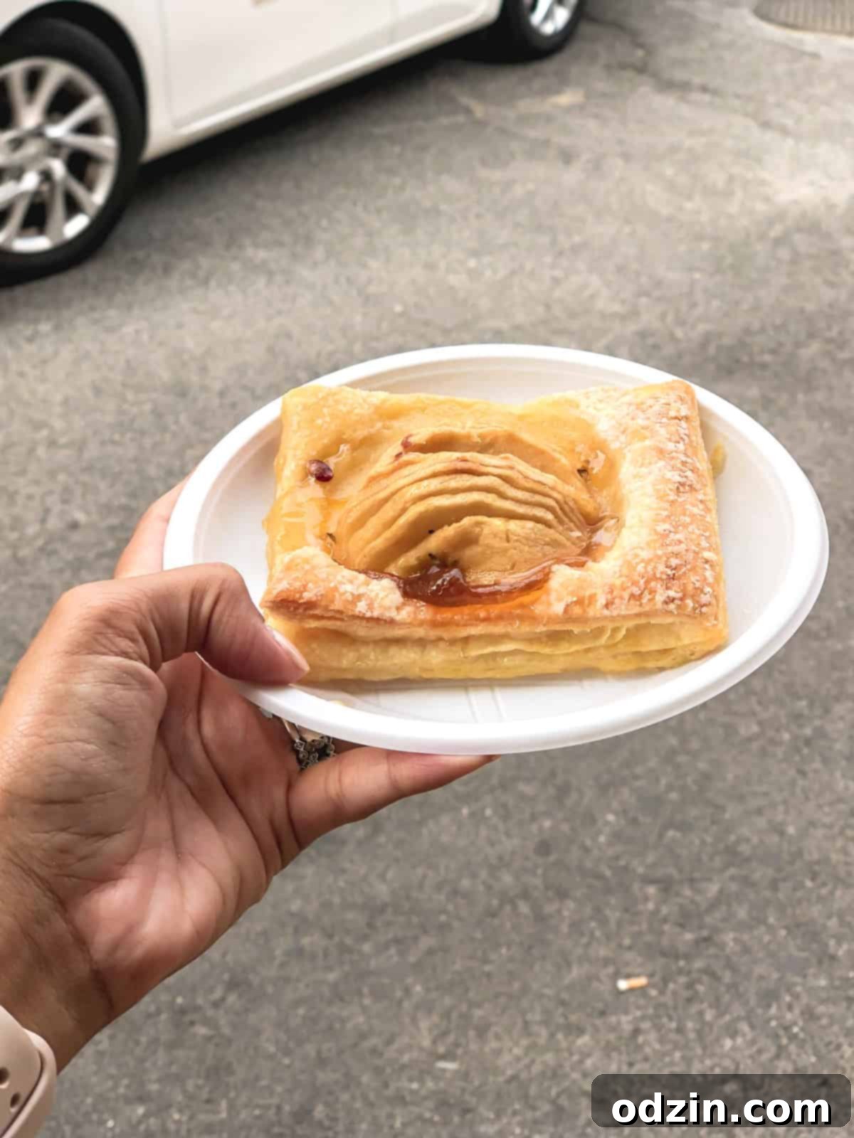 apple on puff pastry with apricot glaze from Antico Forno Serpenti