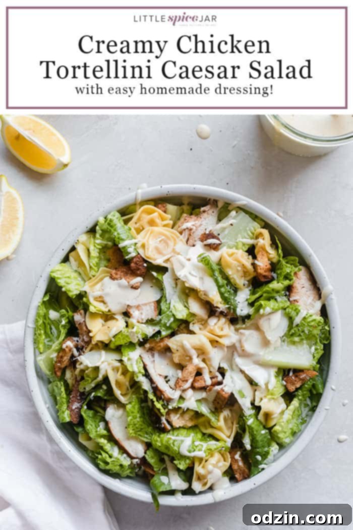 Creamy Chicken Tortellini Caesar Salad recipe image