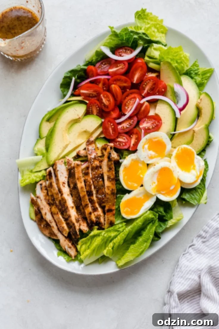 Honey Mustard Chicken Cobb Salad - perfect for a light and healthy meal