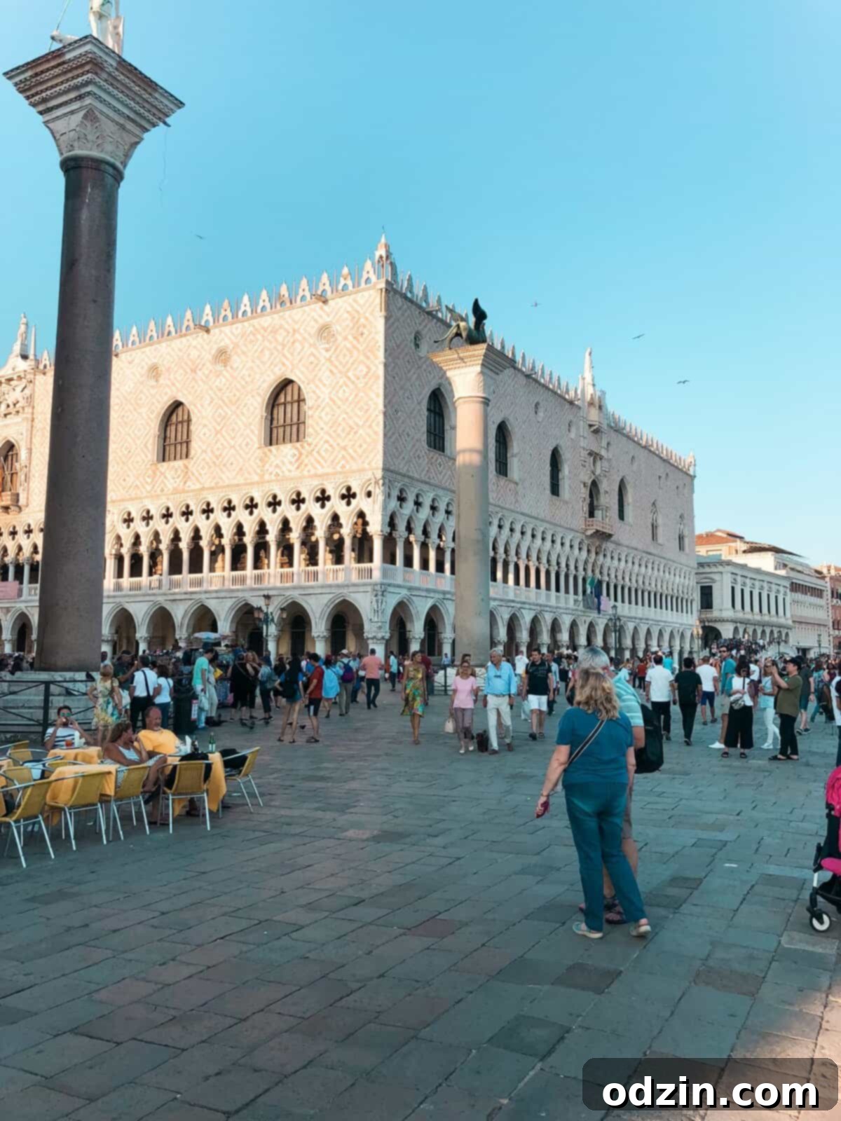 the view when you're walking up to St. Marks Square