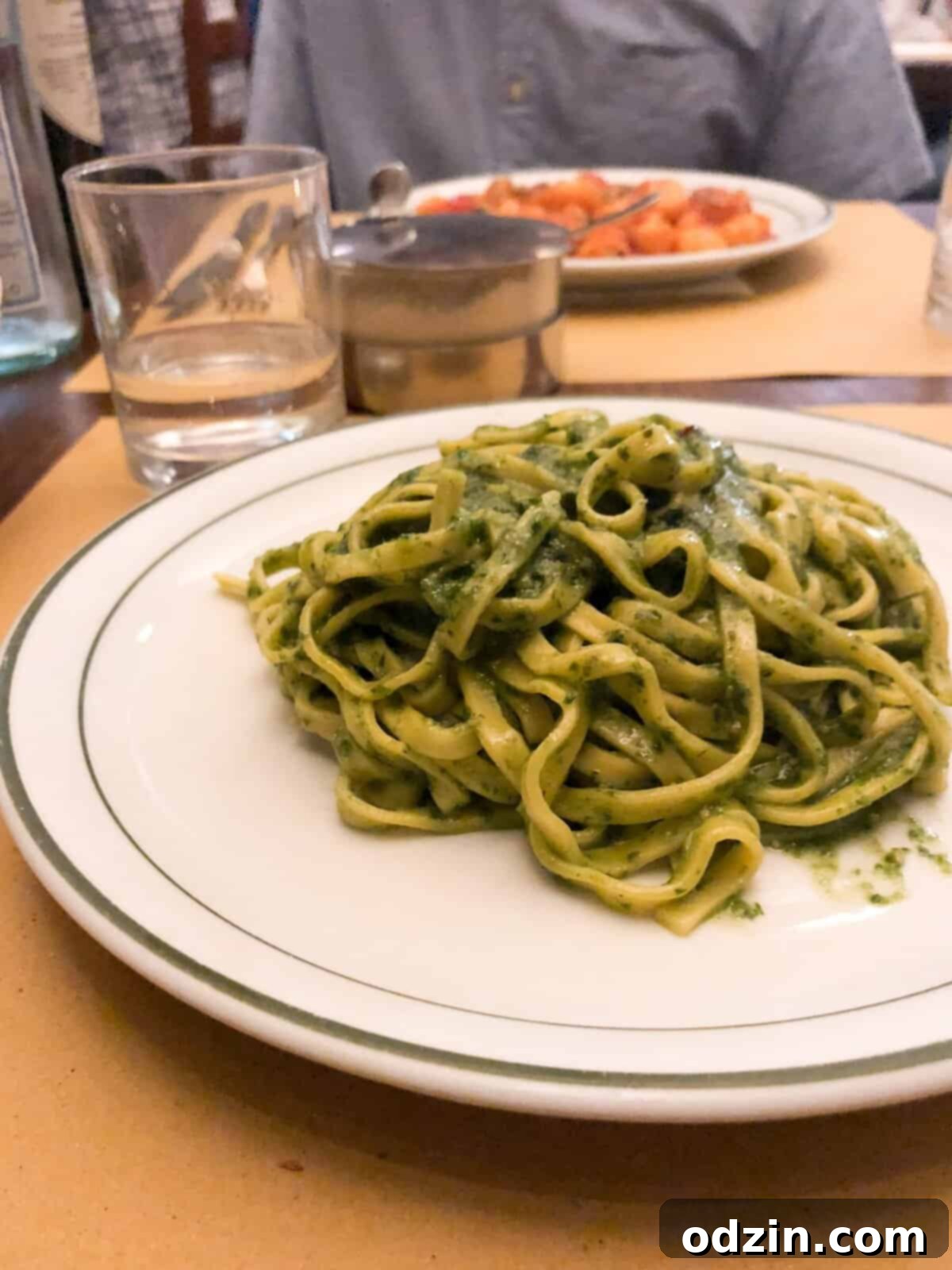 pesto with pesto genevese at Osteria del Cinghiale Bianco