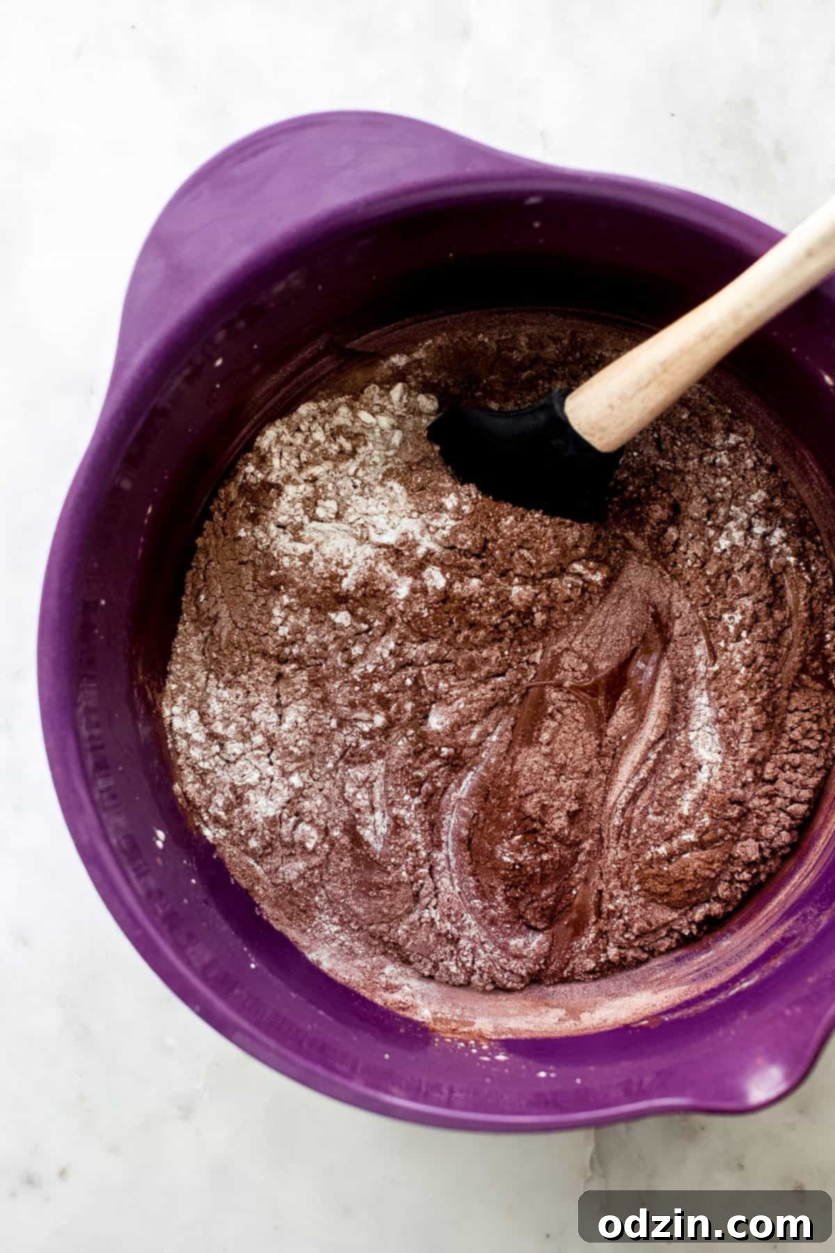 Decadent Pan-Banging Salted Fudge Brownies 6 bowl with dry ingredients for salted fudge brownies before mixing