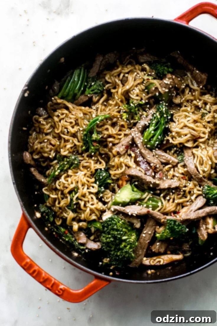 Mushroom Broccoli Beef Ramen