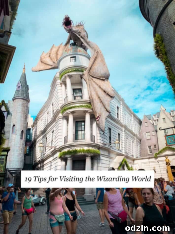 Maximize Your Wizarding World Experience 18 Picture of Gringotts with text created solely for Pinterest
