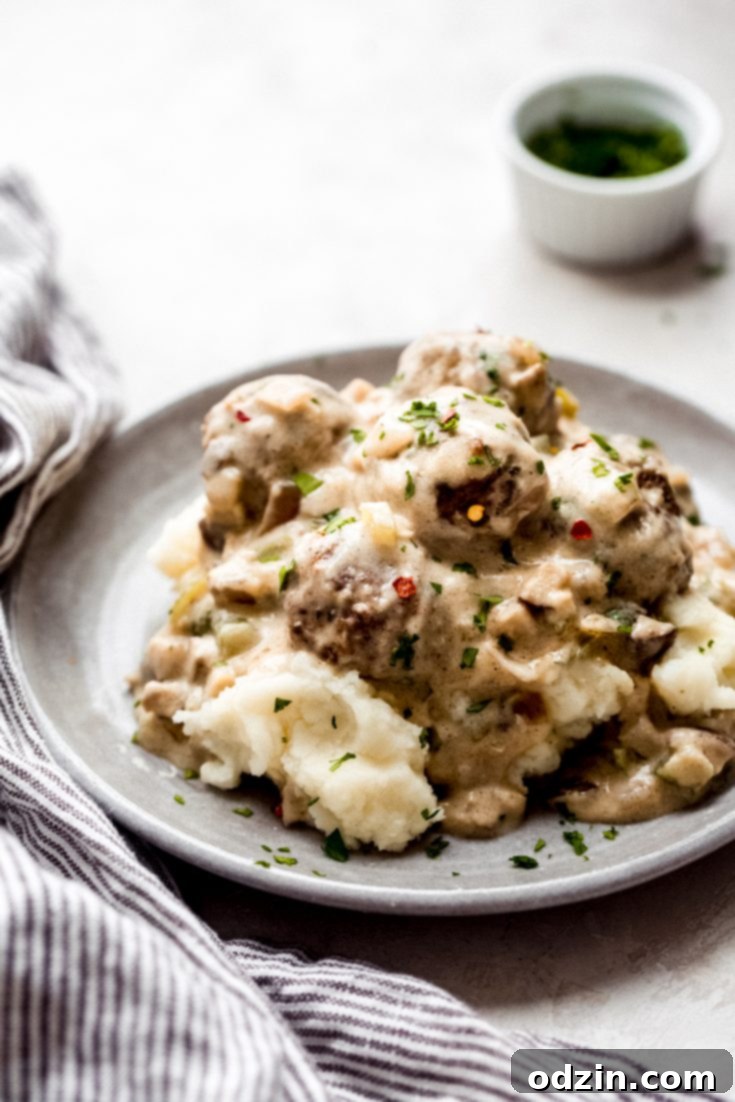 Cheesesteak Meatballs in Garlic Cheese Sauce
