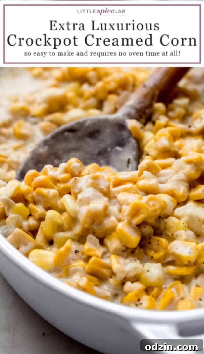 Easy Most Delicious Slow Cooker Creamed Corn for Thanksgiving and Holidays