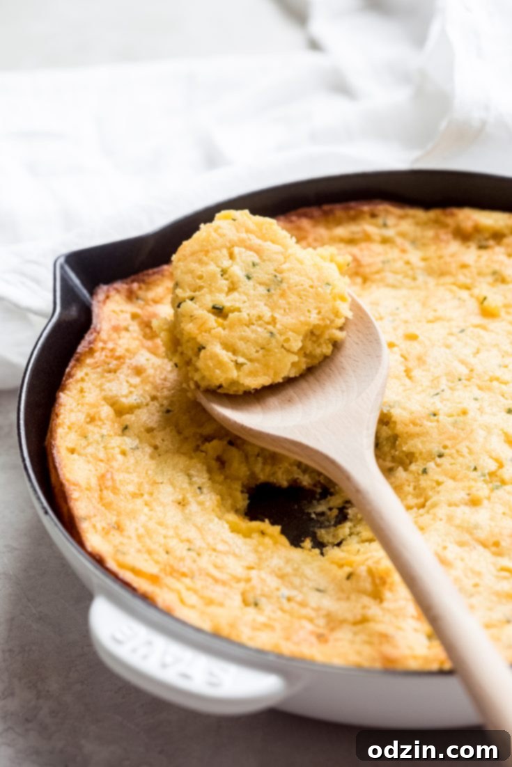 Garlic Cheddar Chive Spoonbread (aka Corn Pudding)