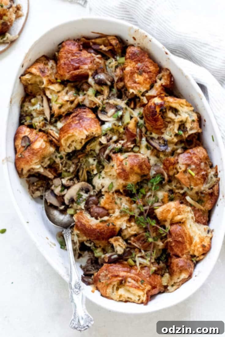 Savory Caramelized Onion Croissant Stuffing