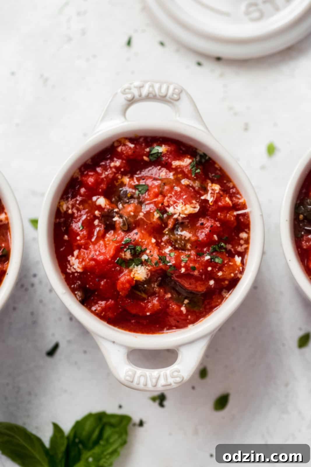 Tuscan Tomato Bread Soup (Pappa al Pomodoro) Tuscan Tomato Bread Soup in white bowl on white surface