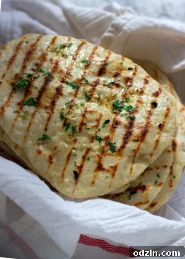 2 Ingredient Naan Flatbread (And Garlic Naan too!)