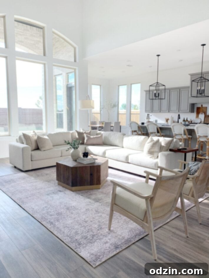 bright living room designed with lgiht colors