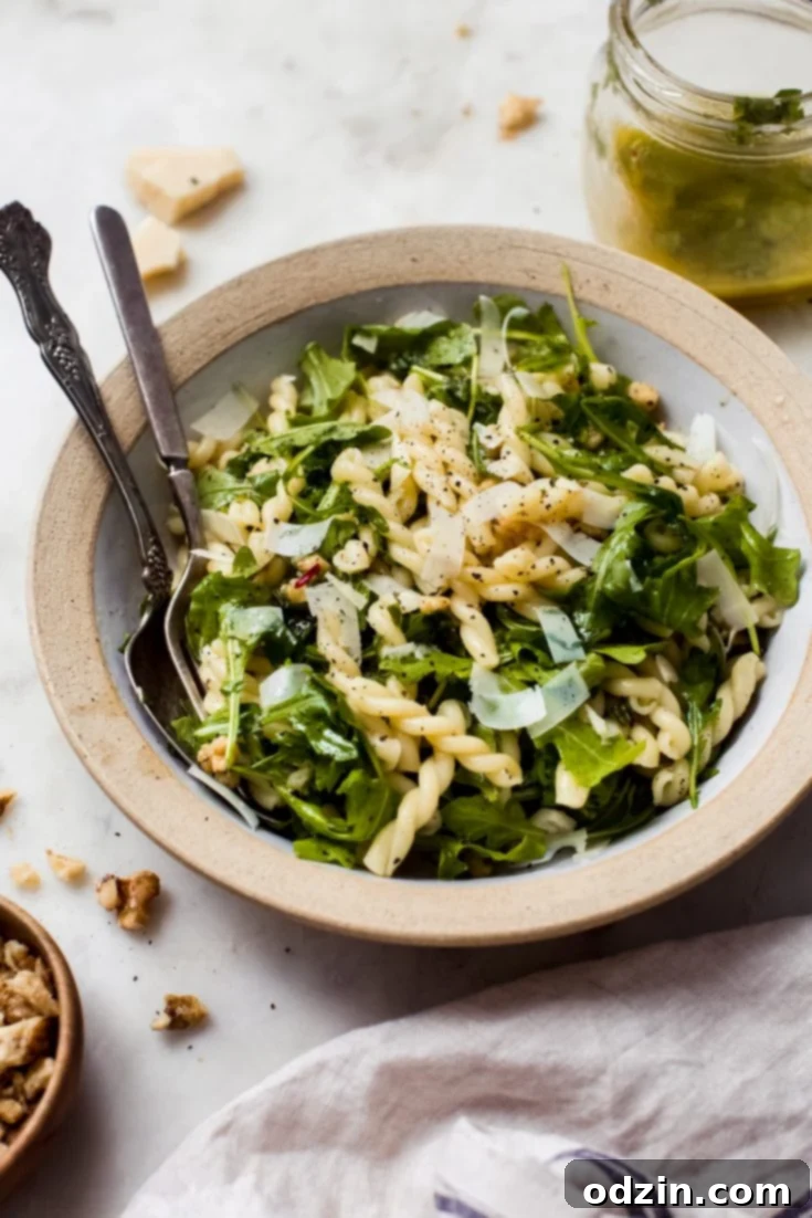 Lemon Basil Arugula Pasta Salad