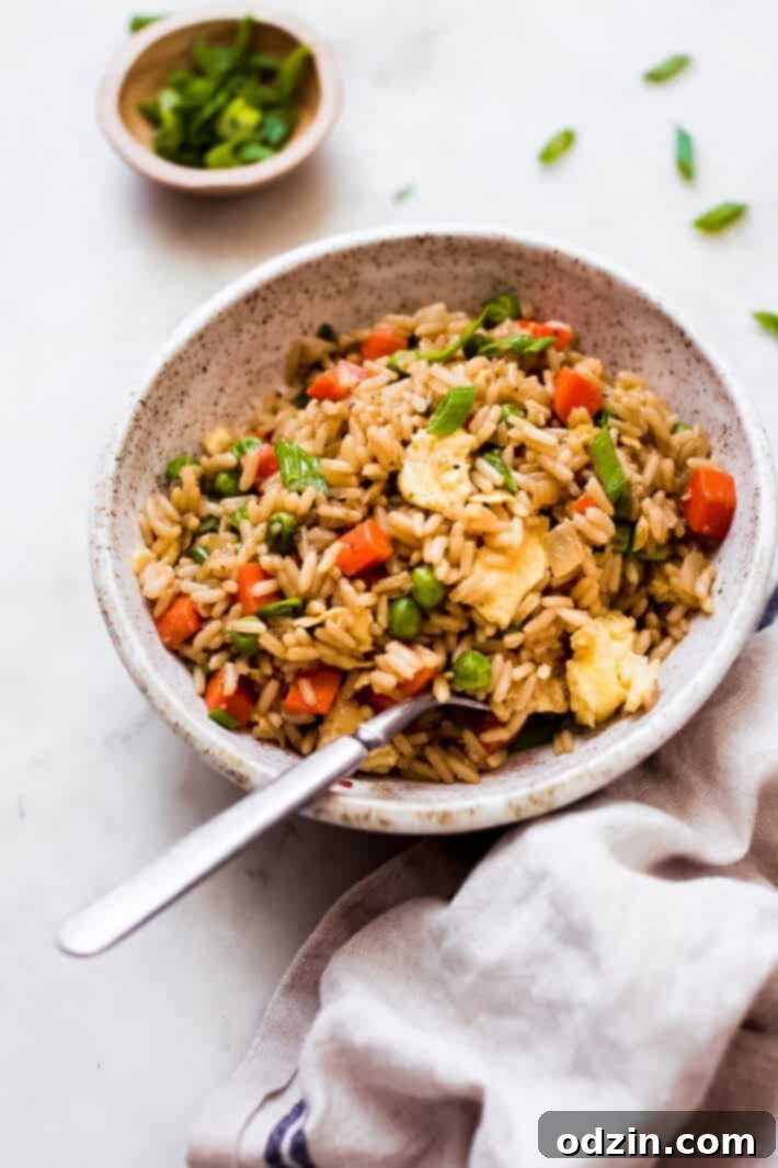 homemade fried rice in a bowl