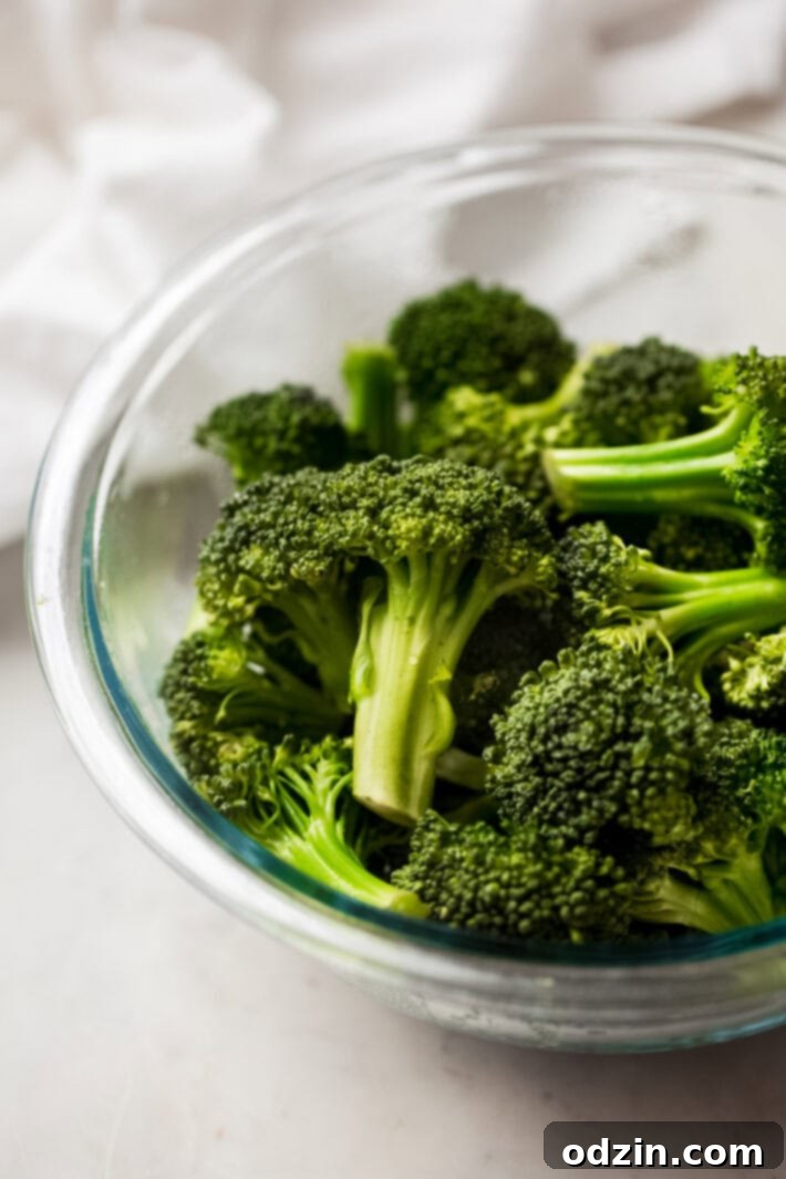 Steamed broccoli in a bowl