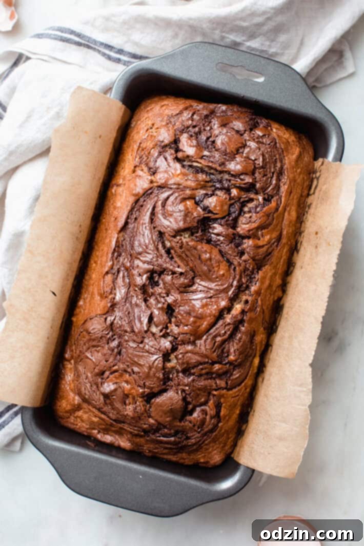 homemade nutella banana bread