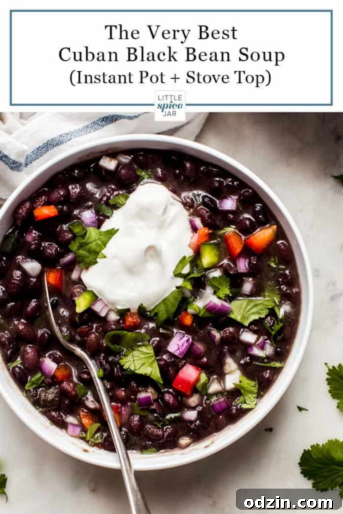 bowl of cuban black bean soup