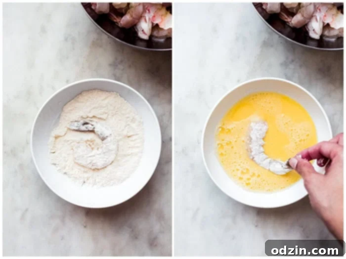 dredging shrimp for frying