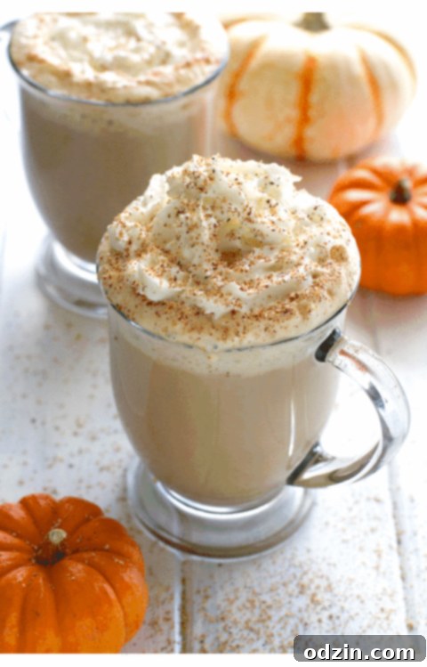 Steaming Homemade Pumpkin Spice Latte, perfect for a cozy afternoon