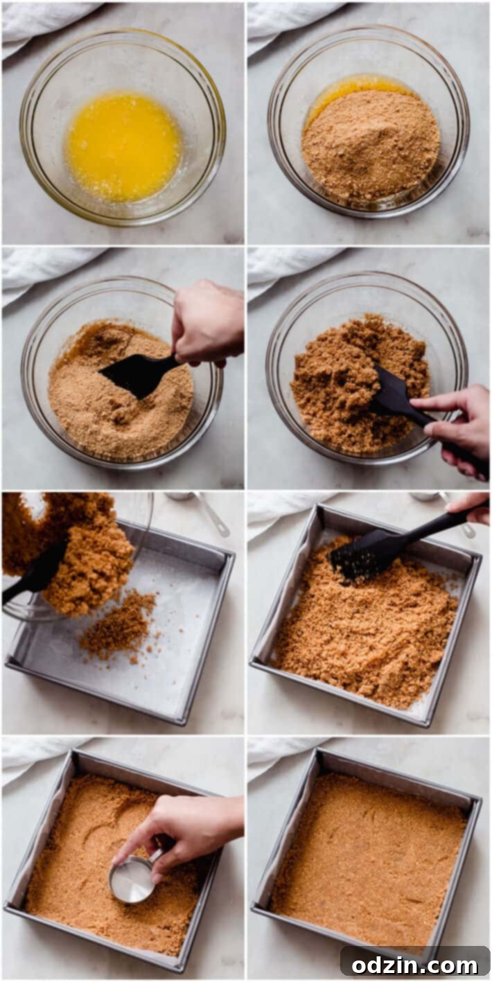 process shots for how to make the crust for lemon squares