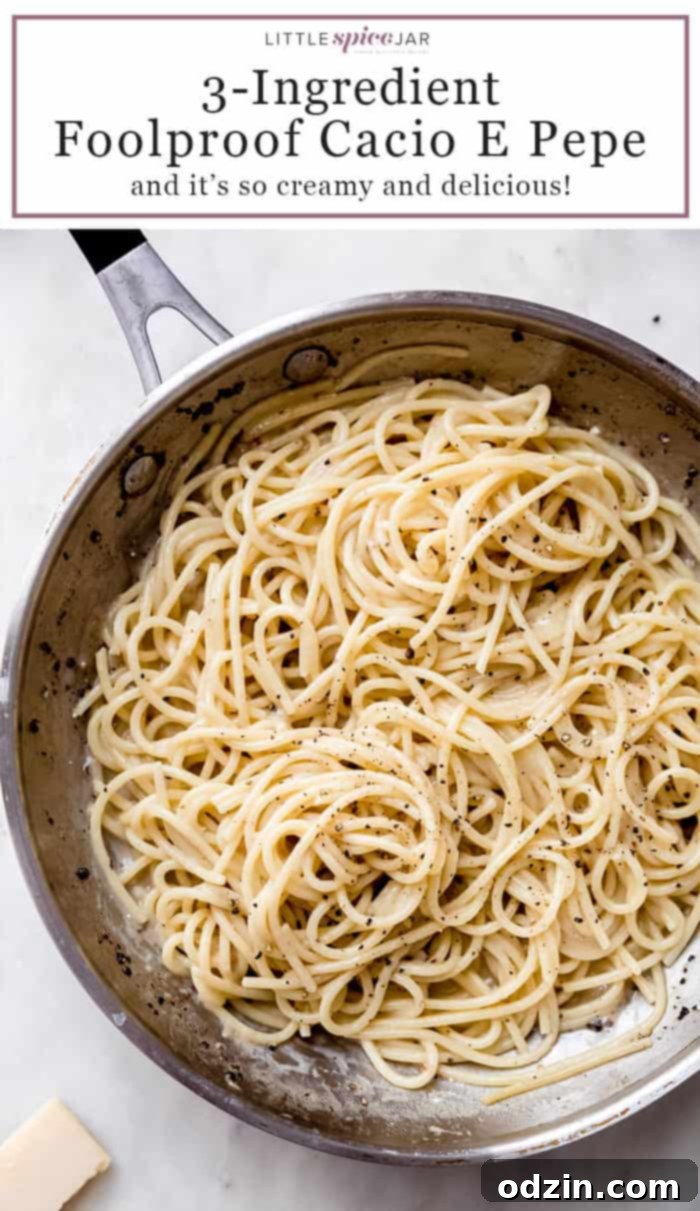 Cacio e Pepe finished dish for Pinterest