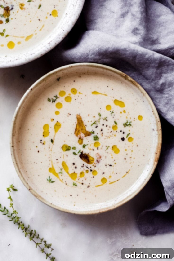 Soul-Warming Roasted Garlic Cauliflower Soup