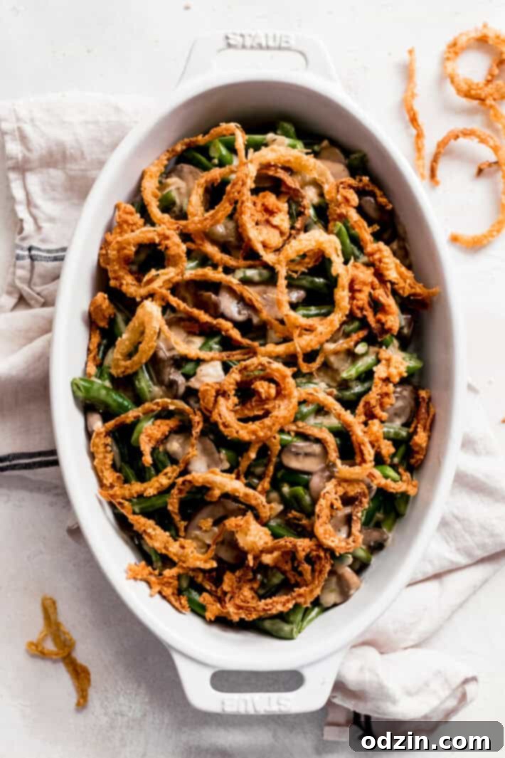 Your Ultimate Thanksgiving: 19 Sides and Hosting Essentials 3 green bean casserole topped with shoe string onions
