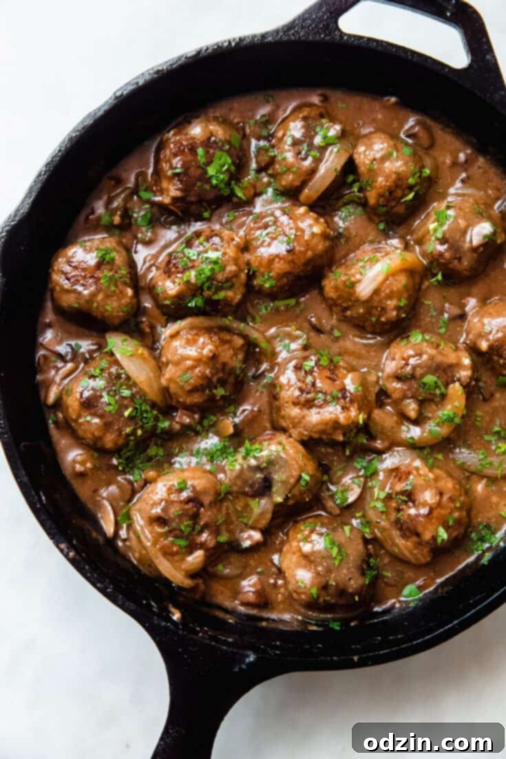 Mouthwatering Salisbury Steak Meatballs with Hearty Mushroom Gravy