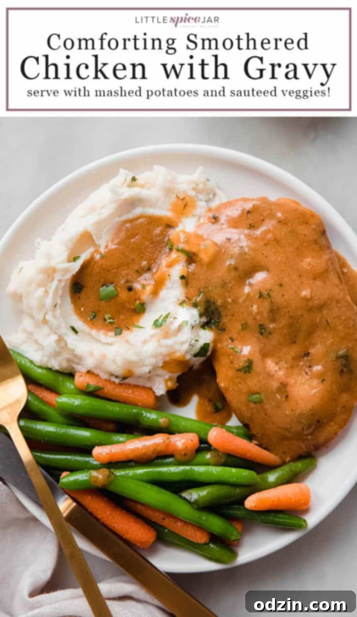 Pin this recipe for Homestyle Chicken with Gravy and Mashed Potatoes for later