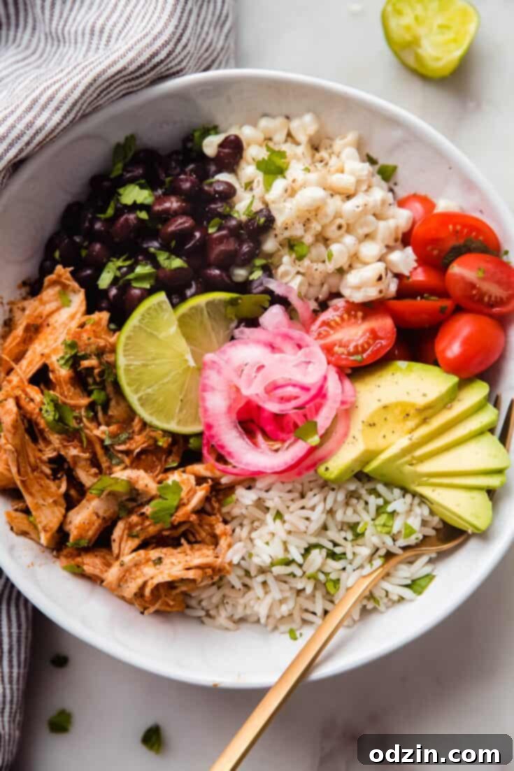 Instant Pot Chicken Tinga Bowls