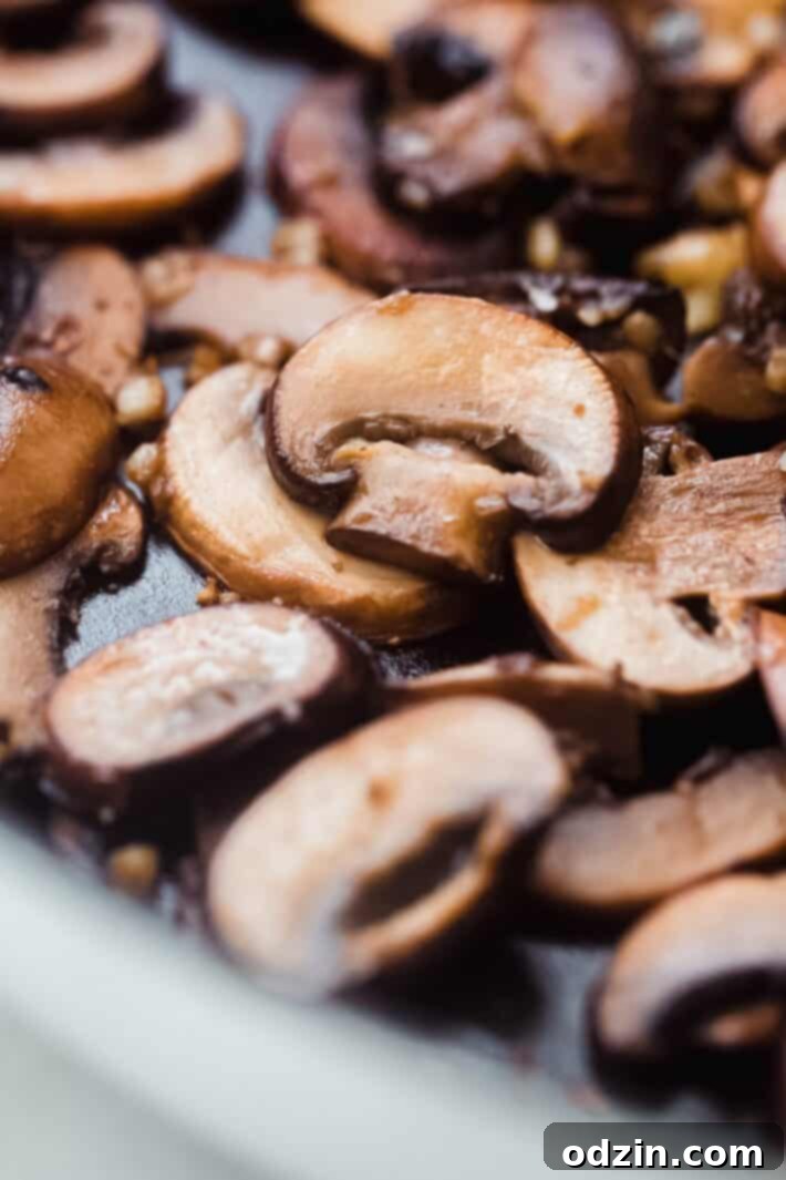 sautéed mushrooms in pan