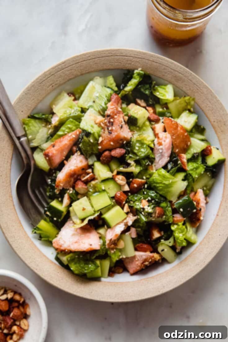 Smoky Chopped Sesame Ginger Salmon Salad