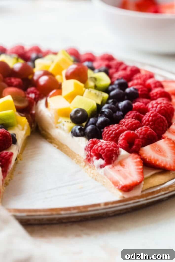 texture of the soft sugar cookie crust for fruit pizza