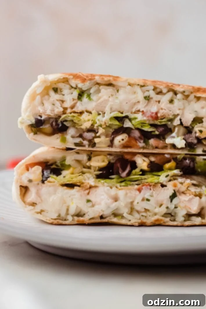 cut open wrap on plate stacked