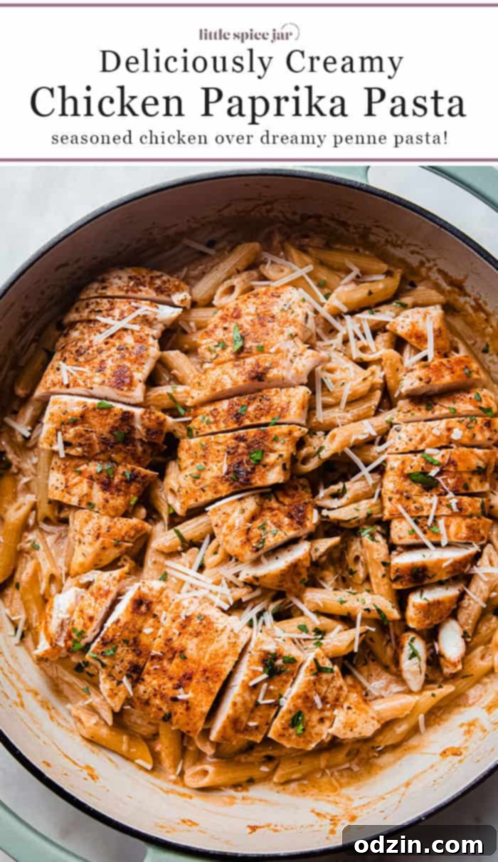 Creamy Paprika Chicken Pasta Pinterest image