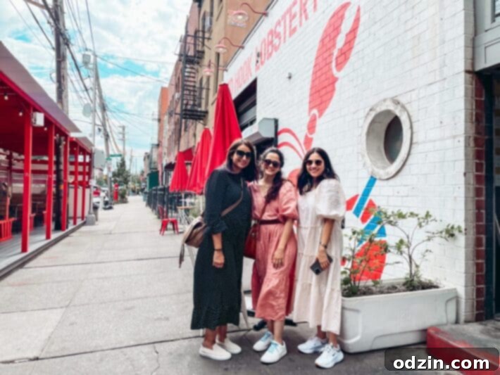 picture of us outside Red Hook Lobster Pound