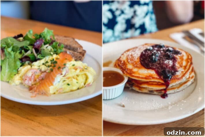 Clinton st. baking pancakes and smoked salmon scramble