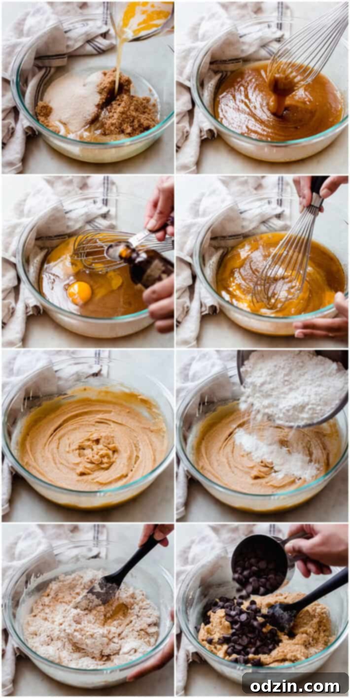 Cookie dough spread in a cast iron skillet