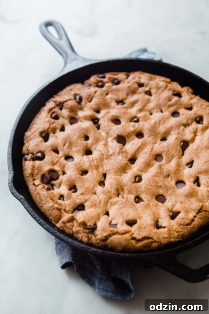 Close-up of skillet cookie