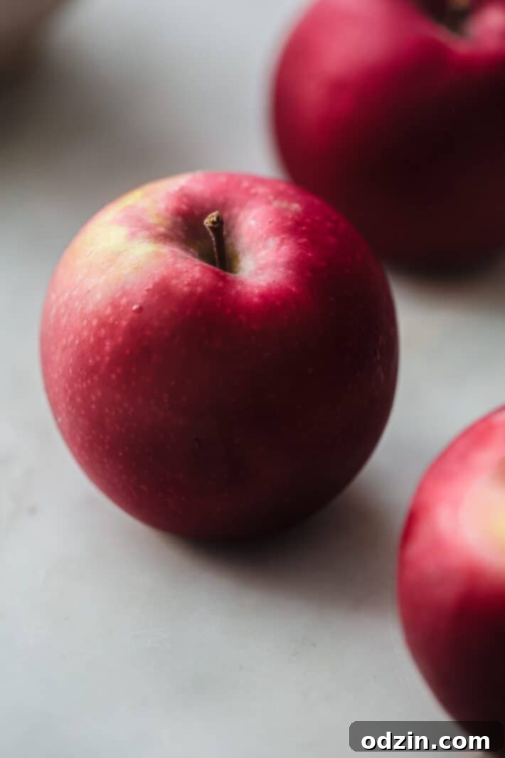 Crafting Your Own Apple Cider 4 fresh McIntosh apples on white marble
