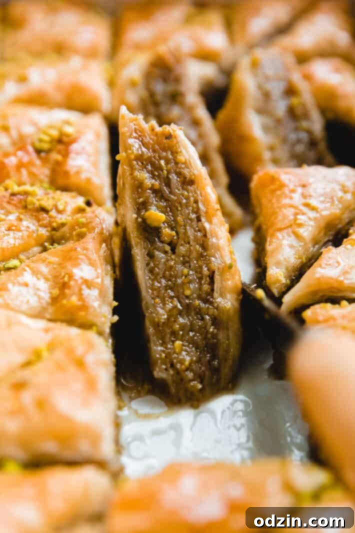 showing layers of baklava