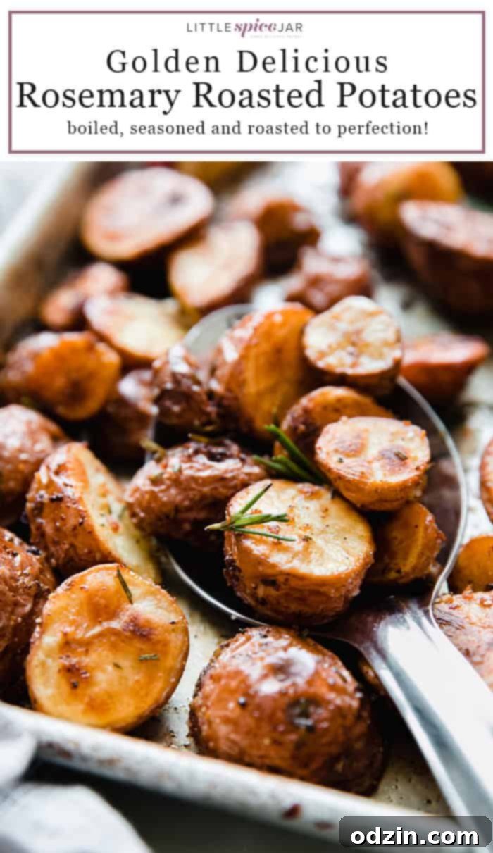 Rosemary Roasted Potatoes - Easy homemade roasted potatoes that are perfect to serve with whole roasted chicken, steak, or beef tenderloin!