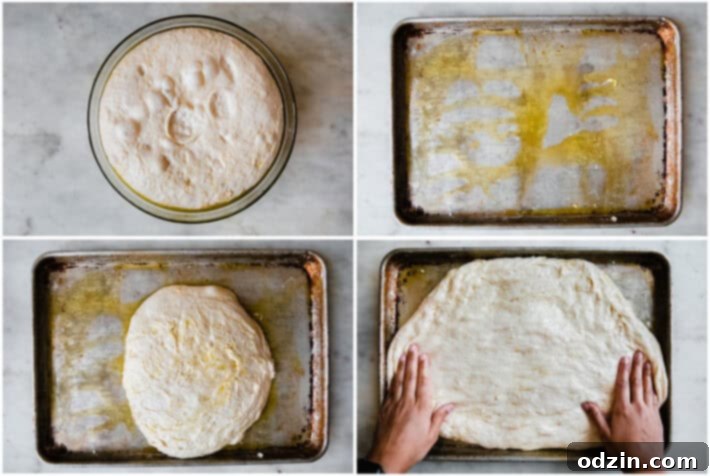 steps to make no knead focaccia